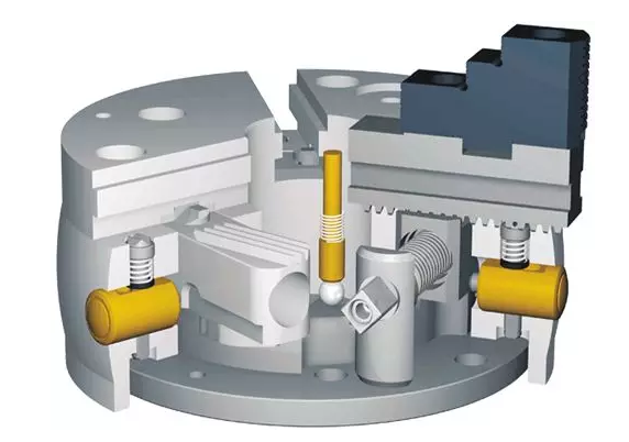 SCHUNK雄克剎車盤產品主要是種類繁多，已一個年產1000W片的企業，通常剎車盤型號在上千種。每次加工不同產品需要進行卡爪的換爪。